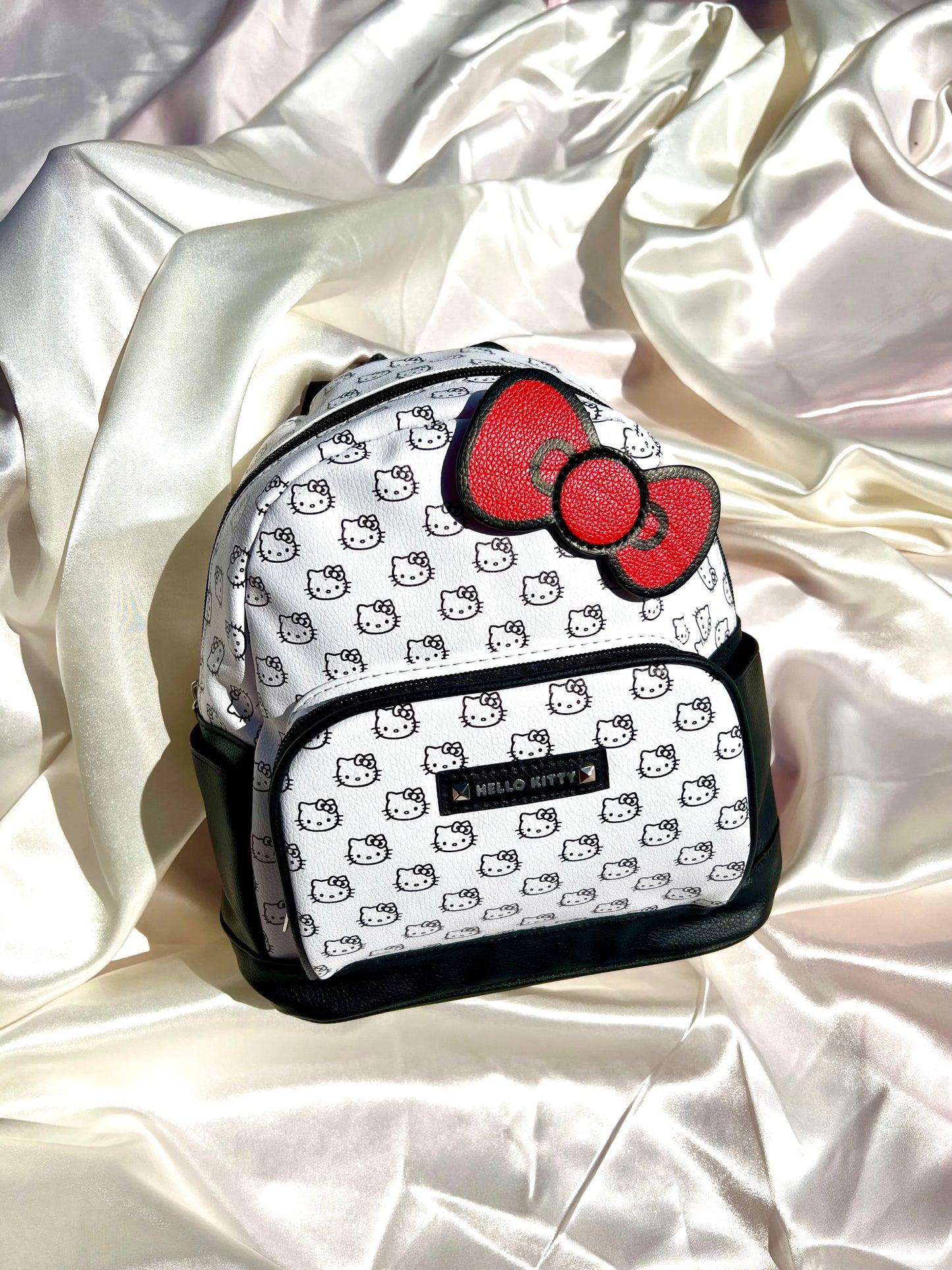 White black hello kitty backpack